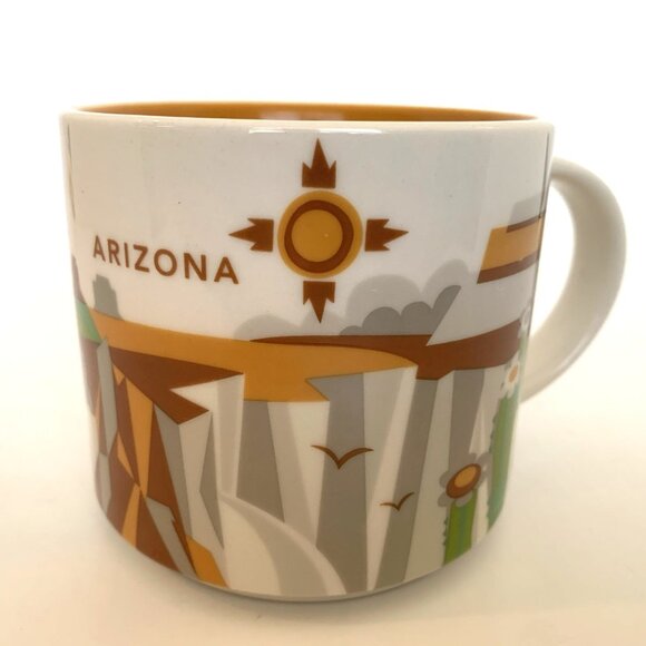 Starbucks You Are Here Collection Coffee Mug Arizona 14oz Cactus Desert Tea 2015 - Picture 1 of 10